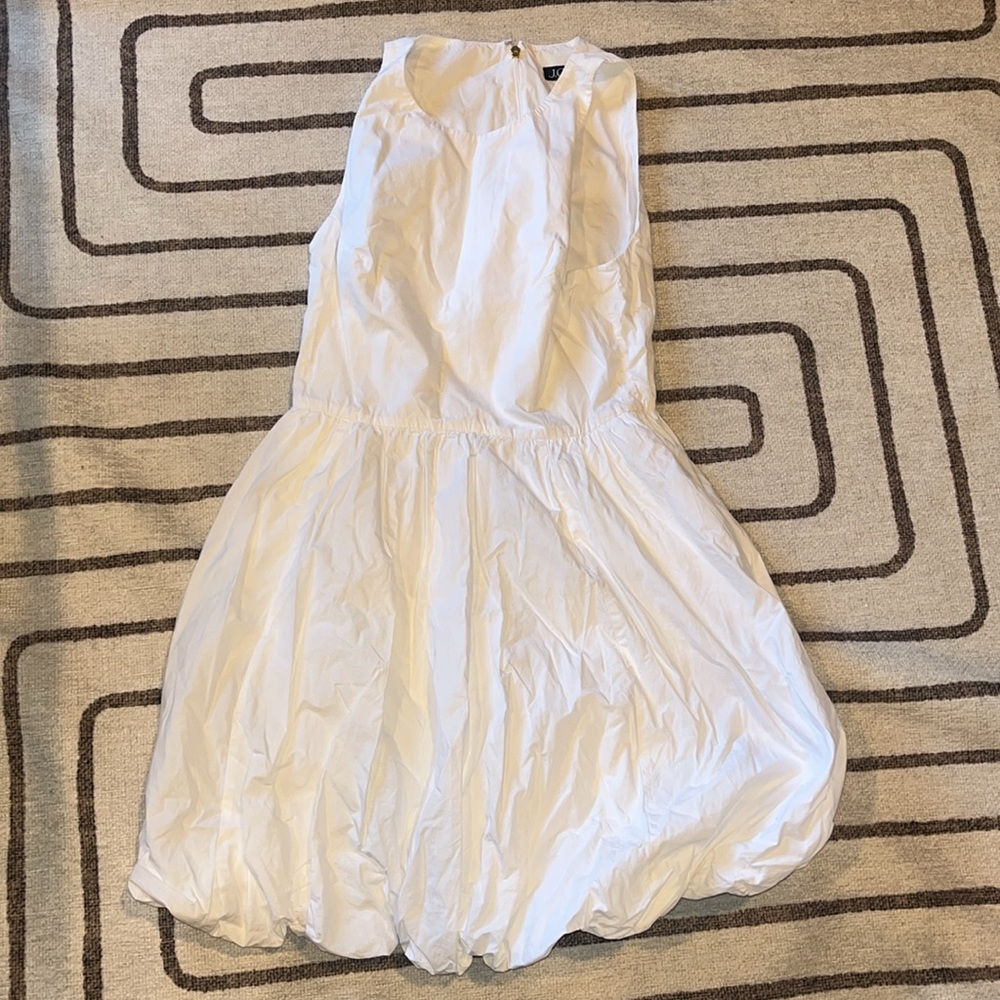 J. Crew White A-Line bubble hem Sundress